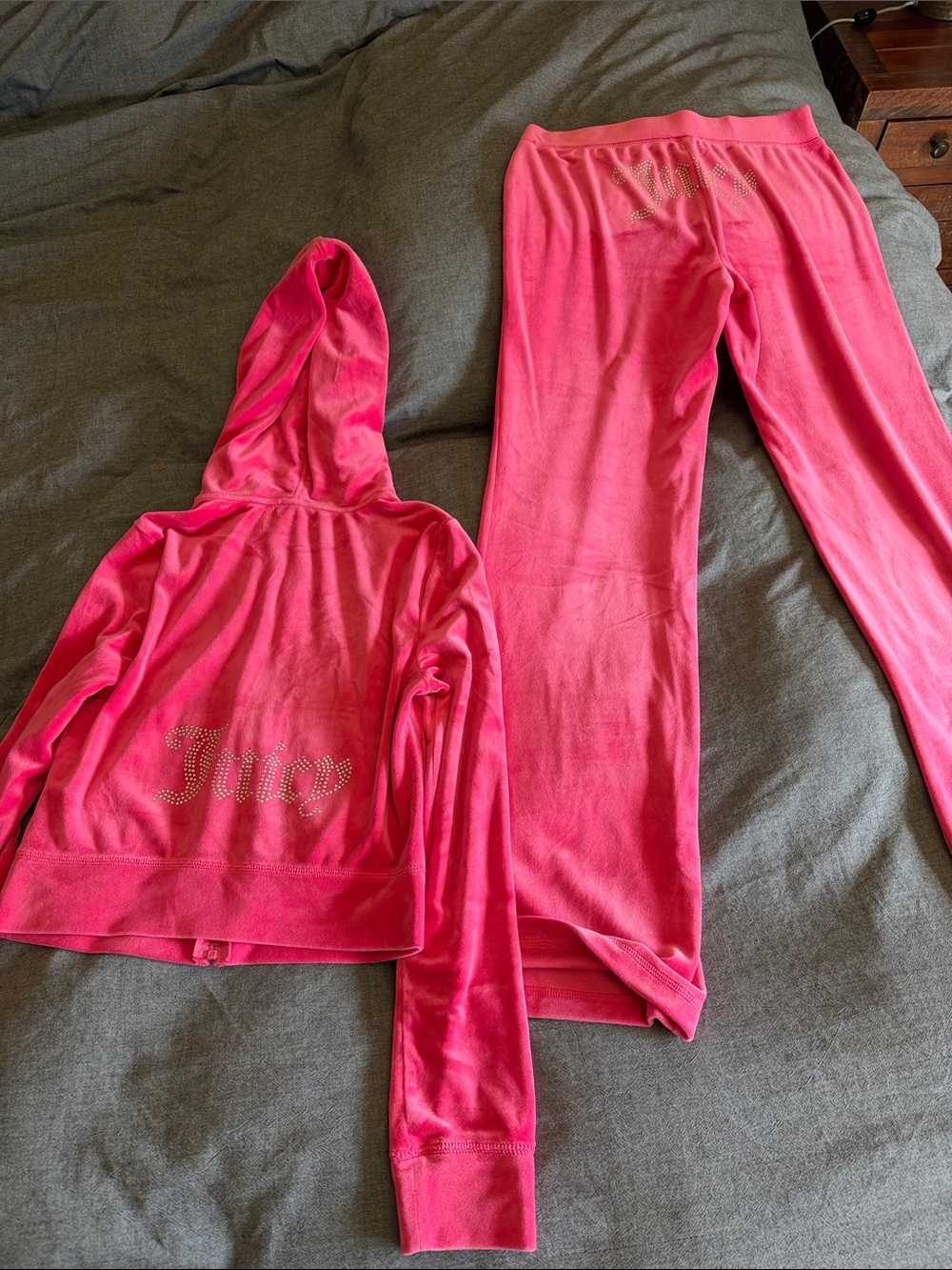 Juicy Couture Hot Pink Velour Hoodie & Pants Set